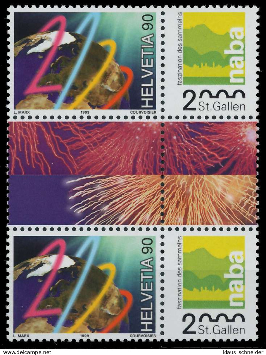 SCHWEIZ 1999 Nr 1706ZS Postfrisch ZW-STEG PAAR X69171E - Unused Stamps