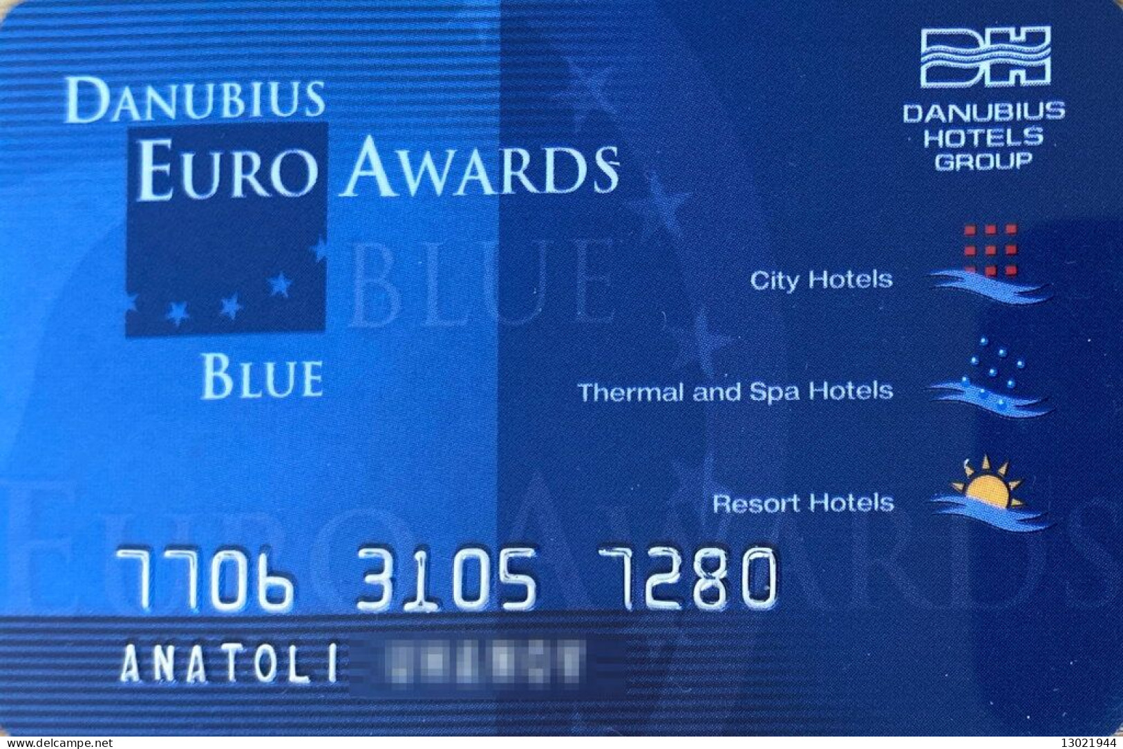 UNGHERIA   KEY HOTEL  Danubius Euro Awards - Loyalty Card - Cartas De Hotels