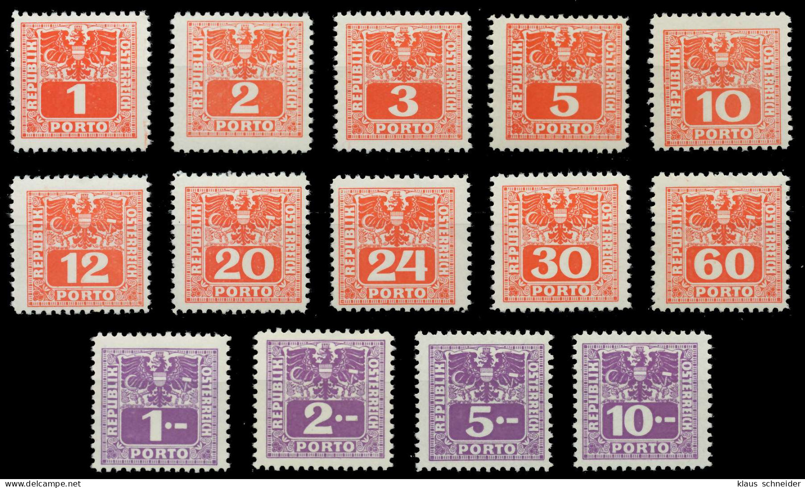 ÖSTERREICH PORTOMARKEN 1945 Nr 175-188 Postfrisch X707A26 - Segnatasse