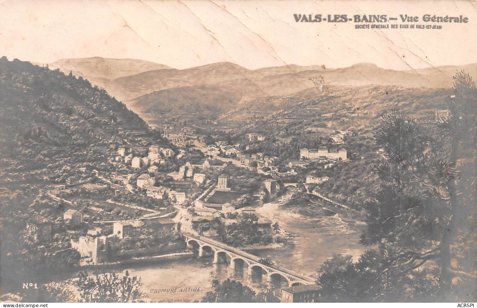 07 VALS-les-BAINS Vue Générale Aérienne D'ensemble (Scan R/V) N° 45 \MS9009 - Vals Les Bains