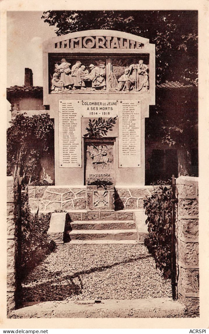 07 Colombier-le-Jeune Le Monument Aux Morts édit VERGER (Scan R/V) N° 31 \MS9008 - Tournon