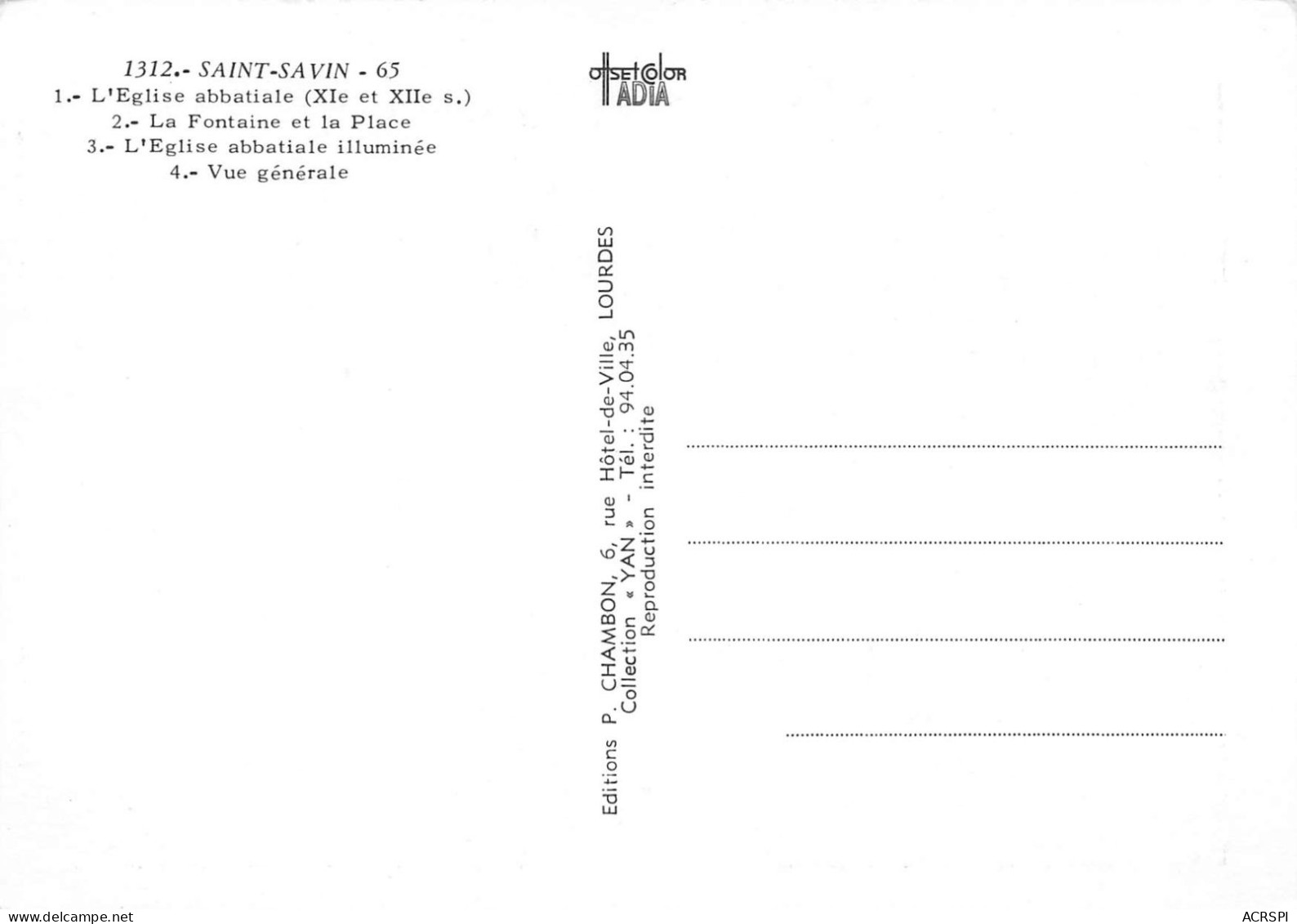 65 Argelès-Gazost SAINT-SAVIN Multivue (Scan R/V) N° 22 \MS9003 - Argeles Gazost
