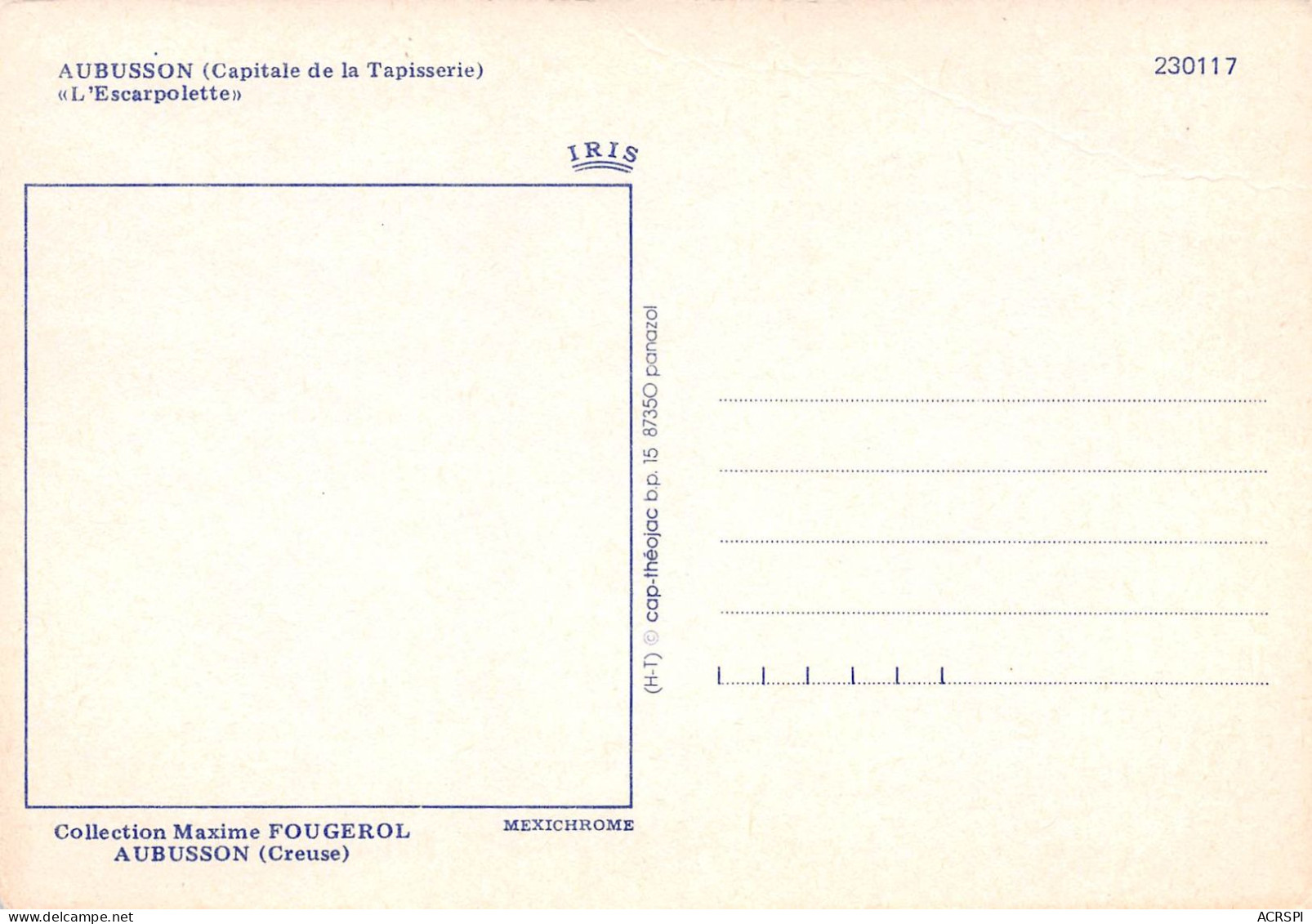 23 AUBUSSON L'escarpolette Cp Vierge Non Circulé éd Fougerol (Scan R/V) N° 46 \MS9015 - Aubusson