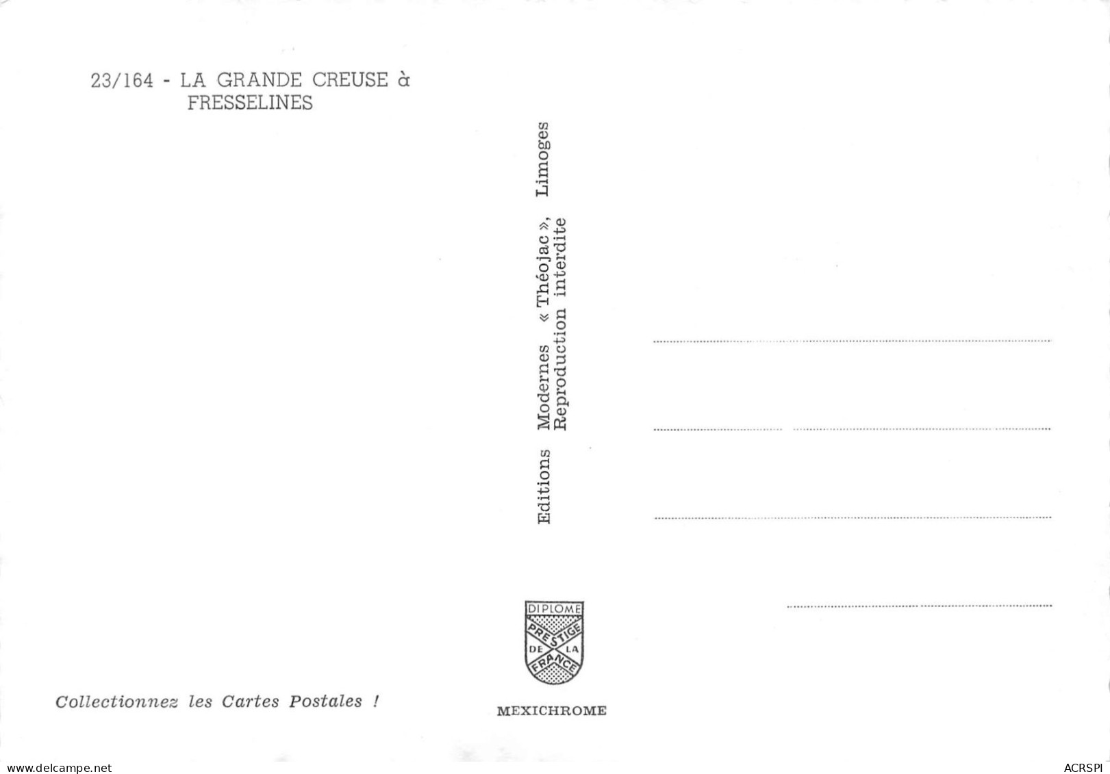 23 La Grande Creuse à FRESSELINES Cp Vierge Non Circulé (Scan R/V) N° 1 \MS9015 - Otros & Sin Clasificación