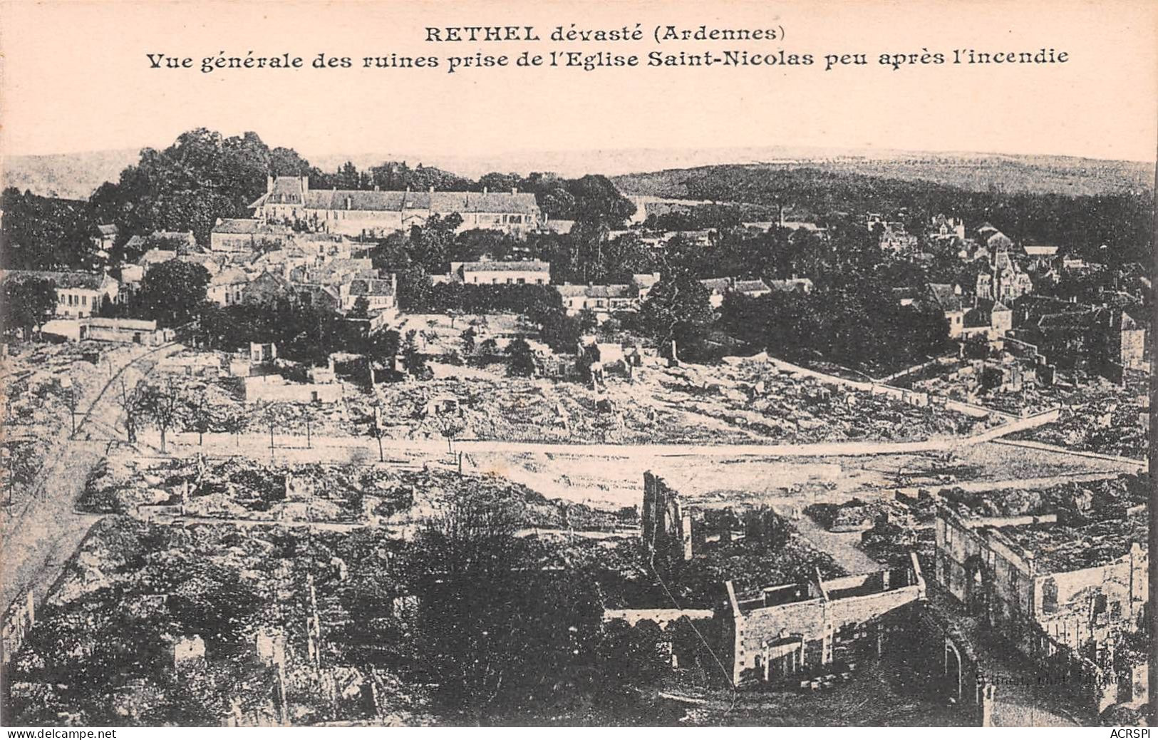 08 RETHEL Vue Générale Des Ruines De L'église (Scan R/V) N° 34 \MS9014 - Rethel