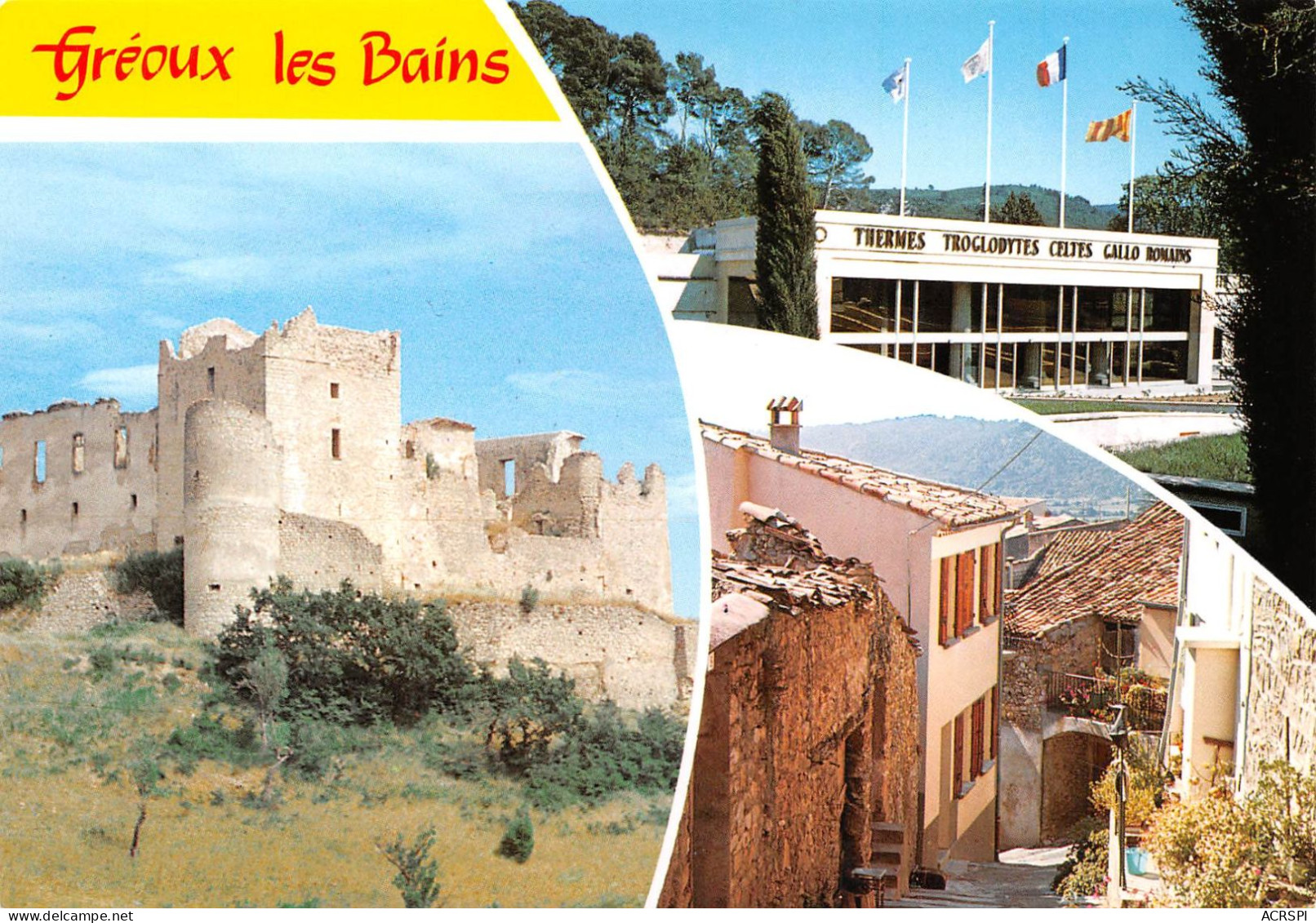 04 GREOUX-LES-BAINS Divers Vues Multivue Thermes Et Chateau (Scan R/V) N° 13 \MS9012 - Gréoux-les-Bains