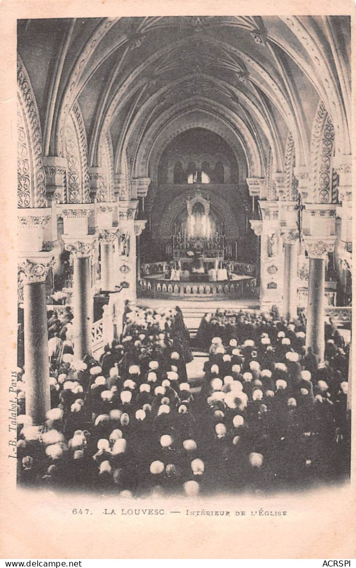 07 LA LOUVESC Intérieur De L'église Un Jour De Messe (Scan R/V) N° 55 \MS9010 - La Louvesc