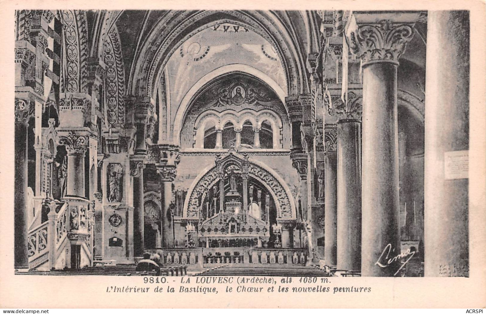 07 LA LOUVESC Intérieur De La Basilique Le CHOEUR Et Ses Nouvelles Peintures (Scan R/V) N° 50 \MS9010 - La Louvesc