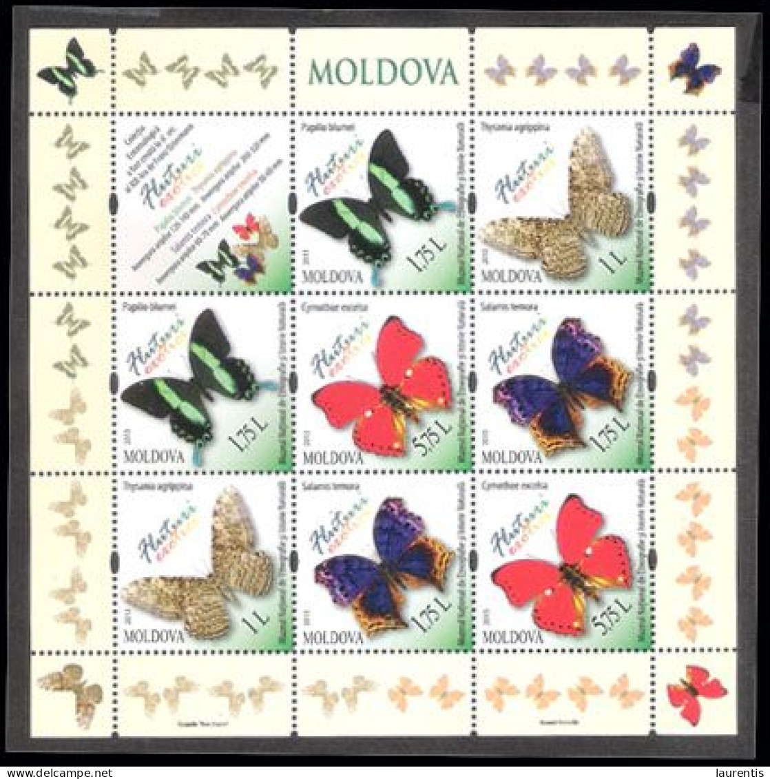 783  Papillons - Butterflies - Moldova Yv BF 722 MNH - 3,85 (20) - Mariposas