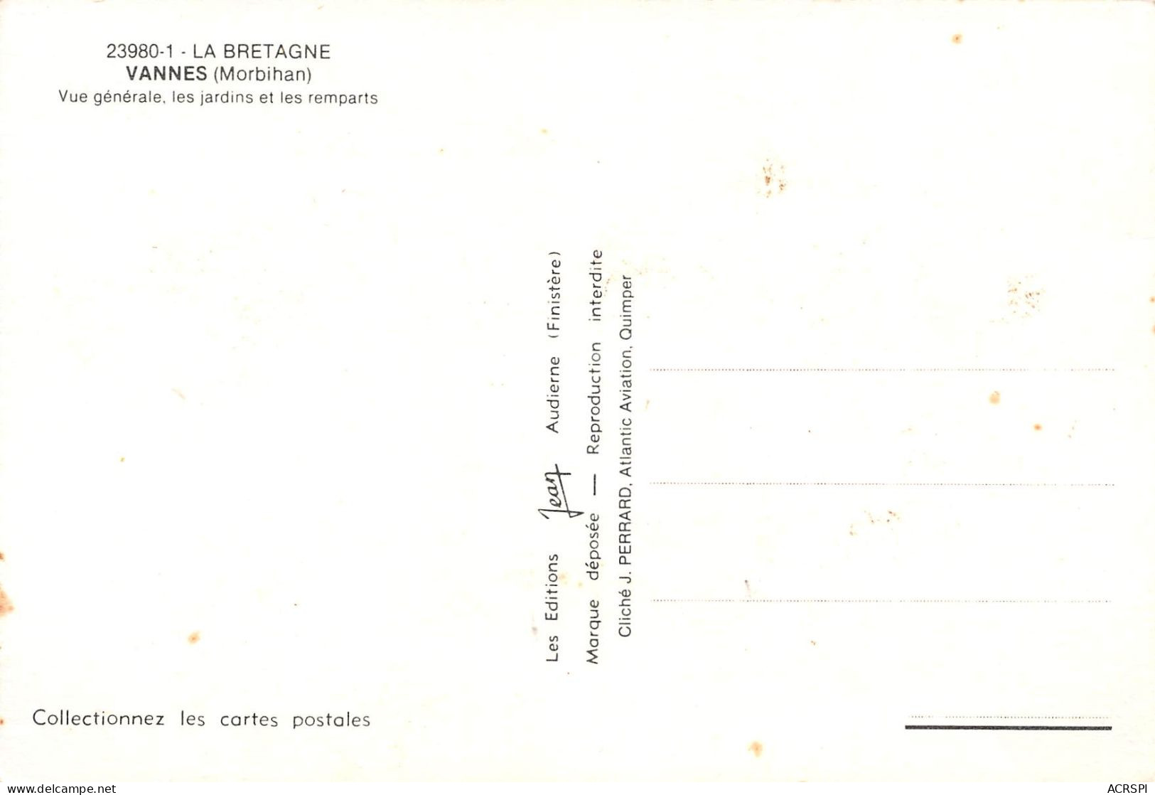 56 VANNES Jardins Et Remparts Vue Générale (Scan R/V) N° 5 \MS9023 - Vannes