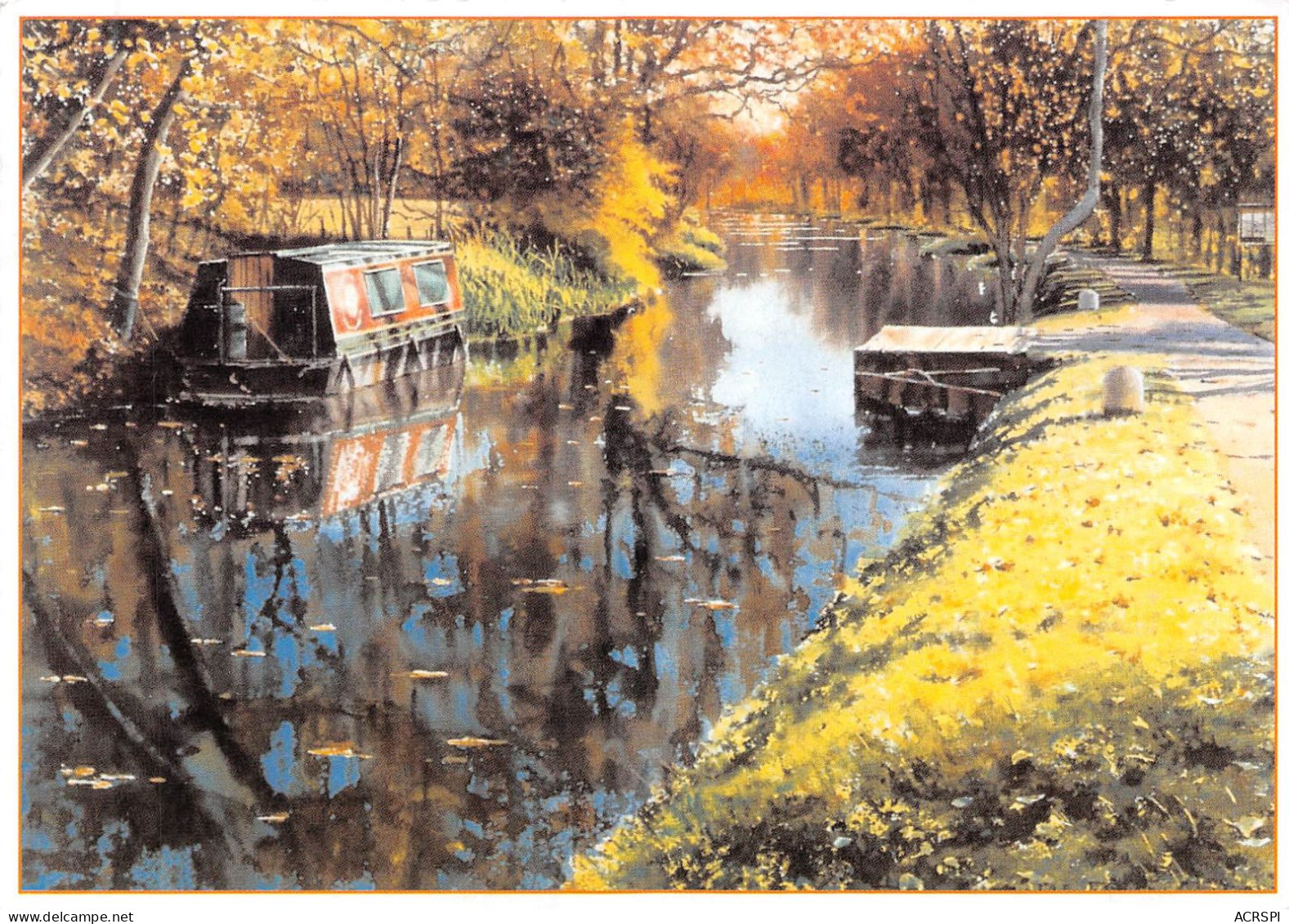 Wey & Arun Canal Painting Stafford Worcestershire Canal Worcester (Scan R/V) N° 45 \MS9020 - Worcester