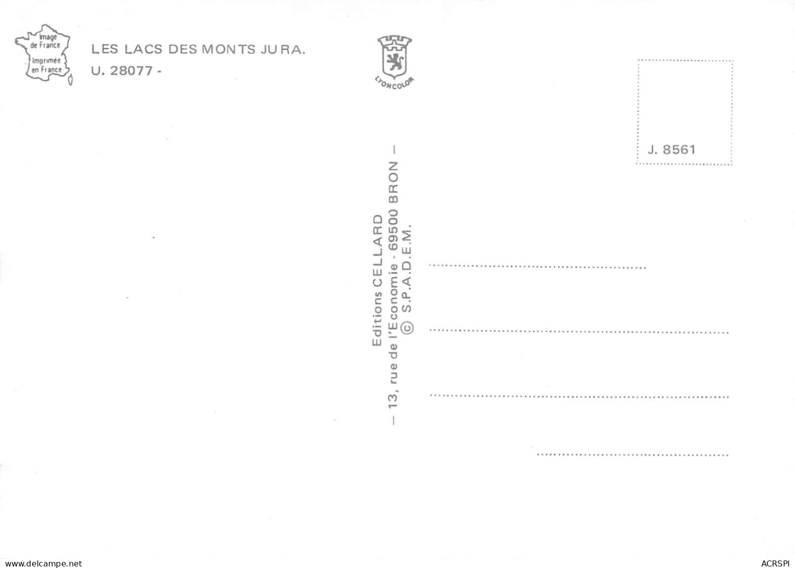 39 Les Lacs Des Monts Jura (Scan R/V) N° 33 \MS9020 - Arbois