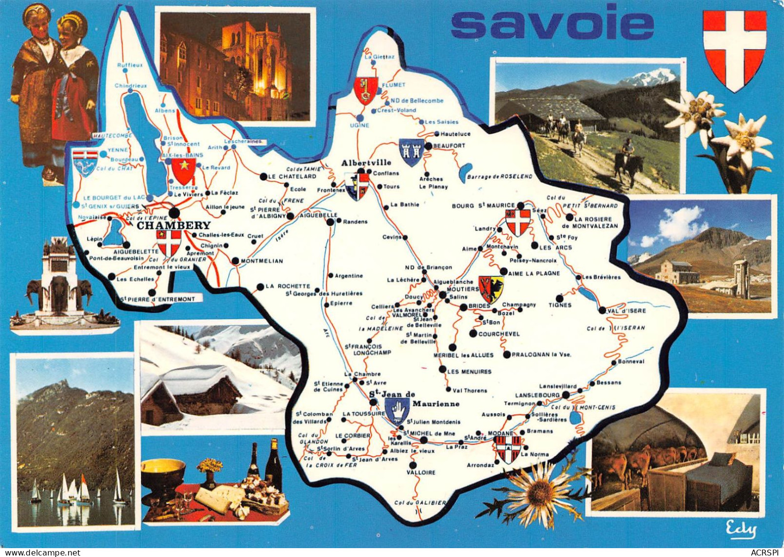 73 Carte Map Plan Du Département De La Savoie Chambery Moutier Modane Beaufort (Scan R/V) N° 62 \MS9037 - Moutiers