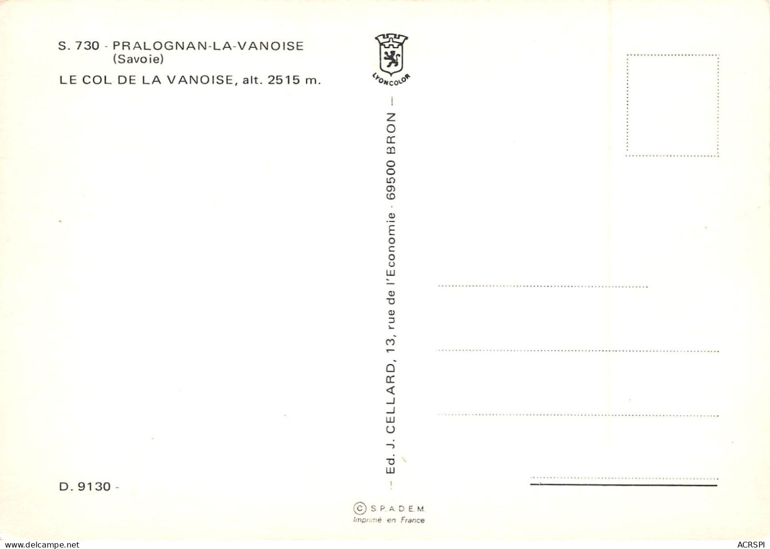 73 PRALOGNAN LA VANOISE Le Col (Scan R/V) N° 64 \MS9037 - Pralognan-la-Vanoise