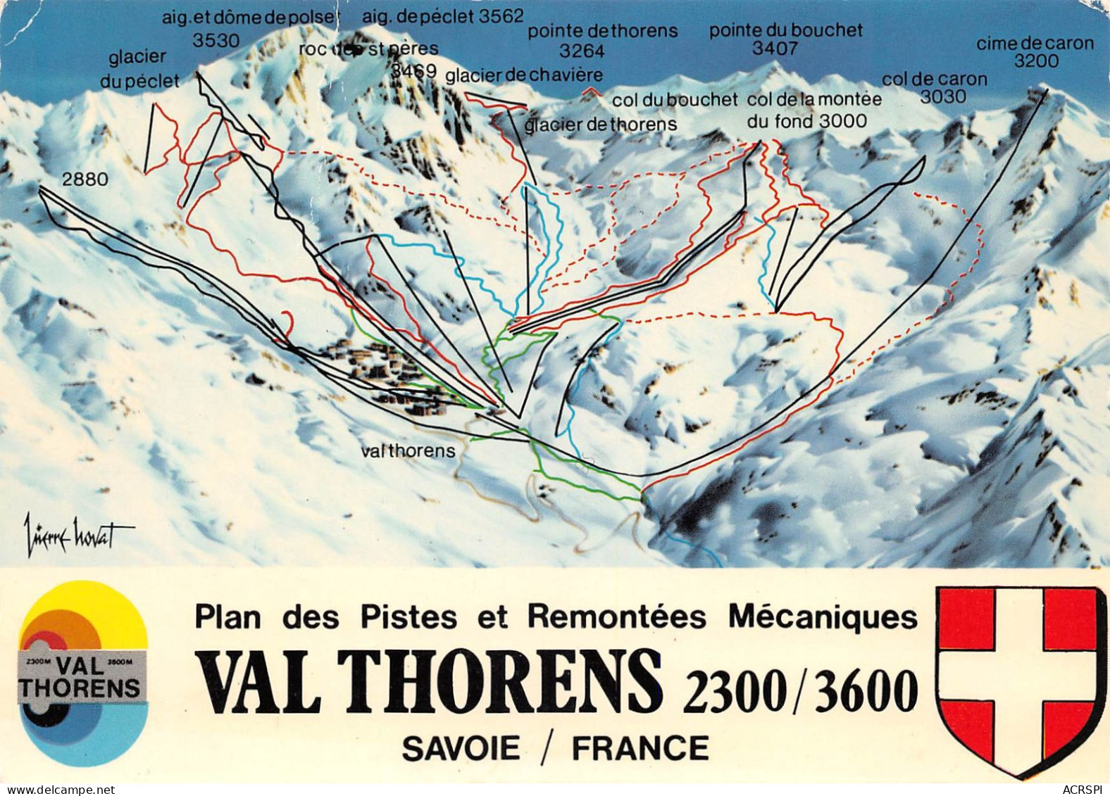 73 VAL-THORENS Plan Des Pistes Et Des Remontées (Scan R/V) N° 25 \MS9037 - Val Thorens