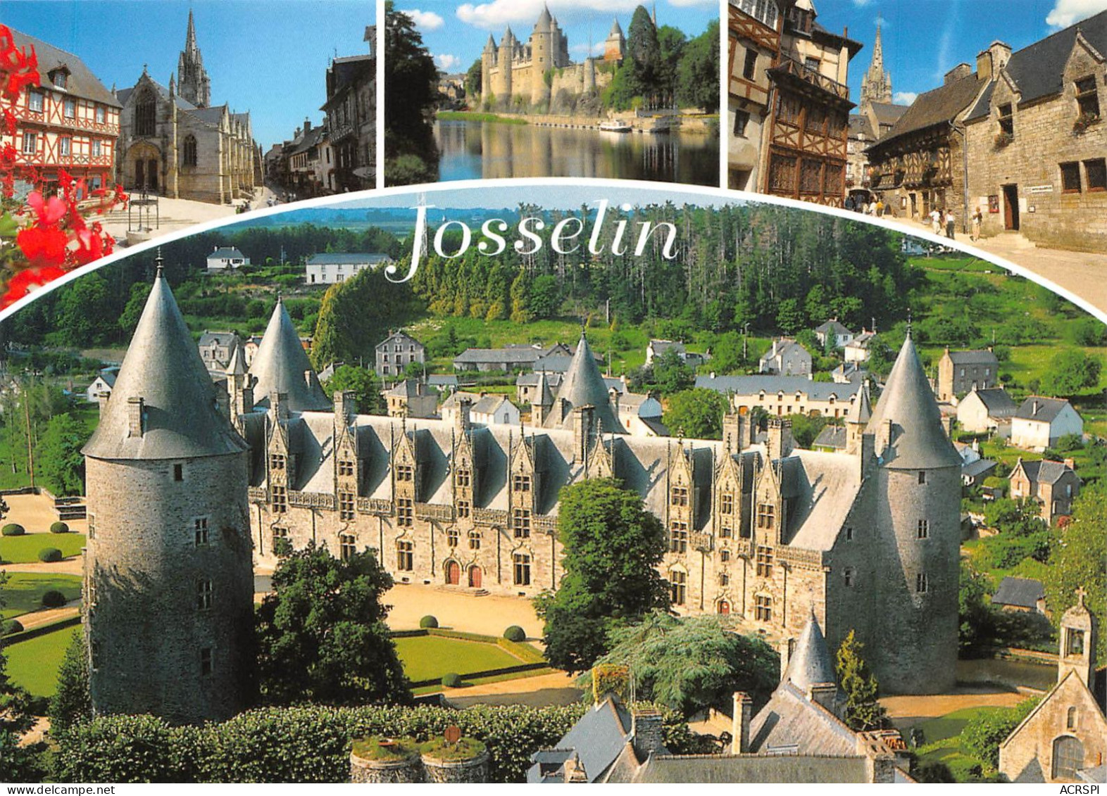 56 JOSSELIN Le Chateau Et Ses Jardins Multivue (Scan R/V) N° 24 \MS9033 - Josselin