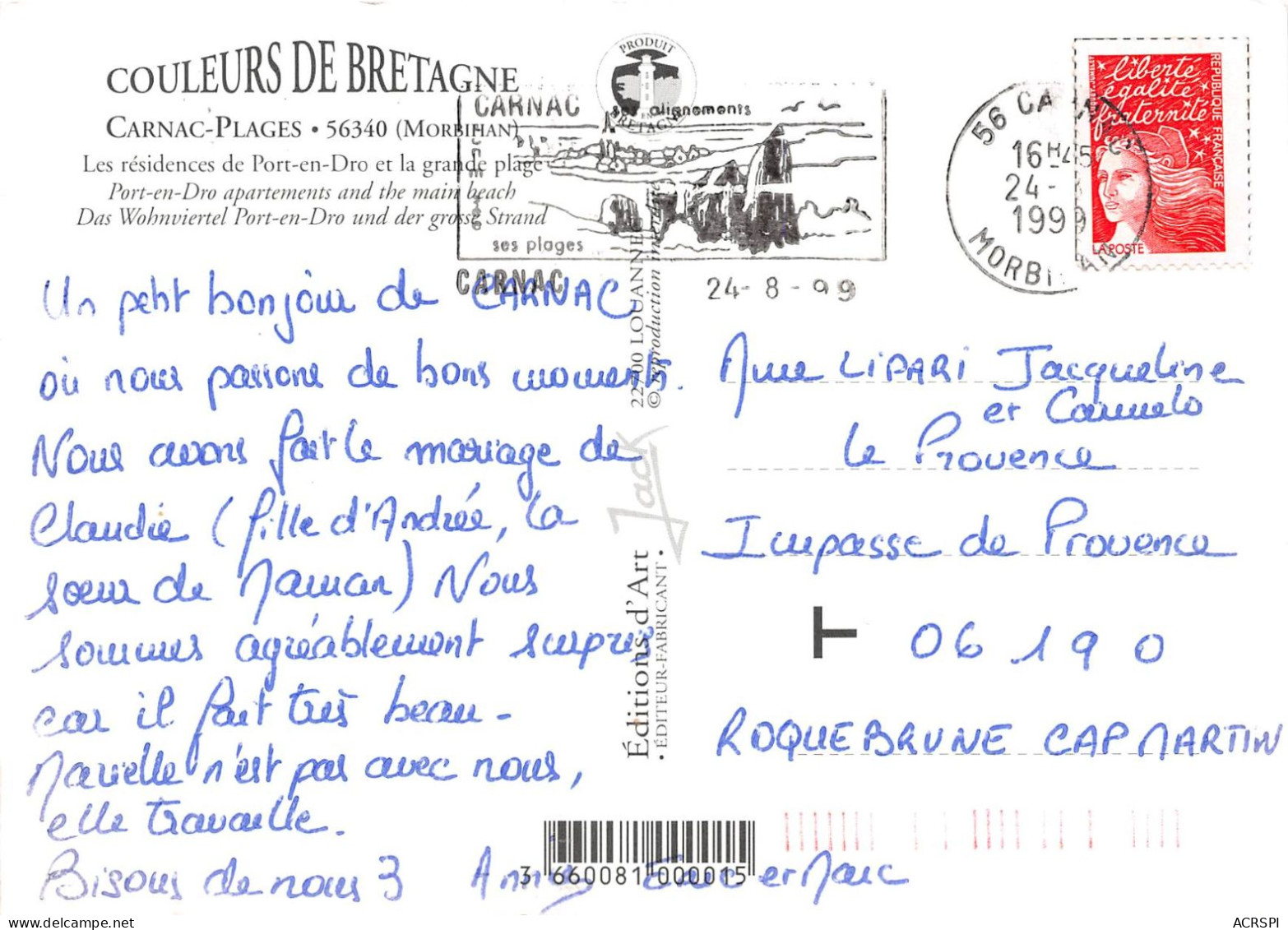 56 CARNAC Les Résidences De Port-en-Dro (Scan R/V) N° 18 \MS9031 - Carnac