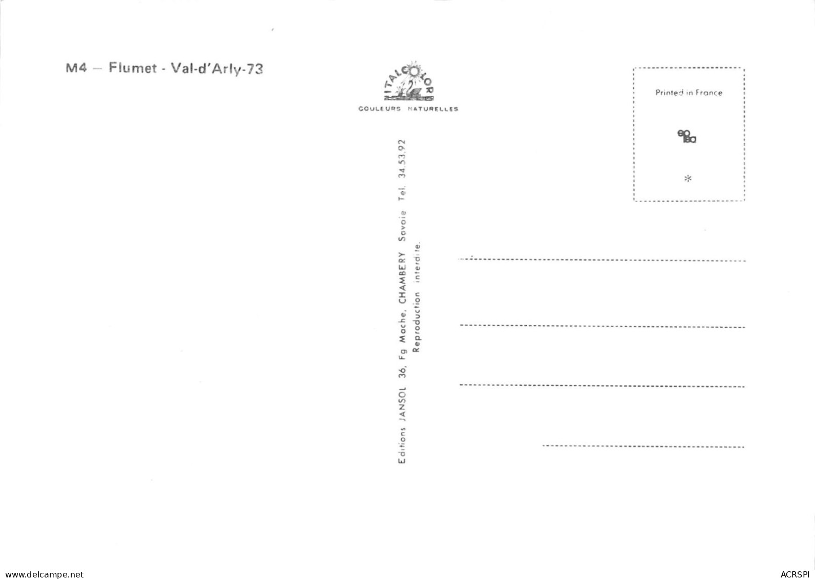 73 Flumet Val-d'Arly (Scan R/V) N° 10 \MS9047 - Beaufort