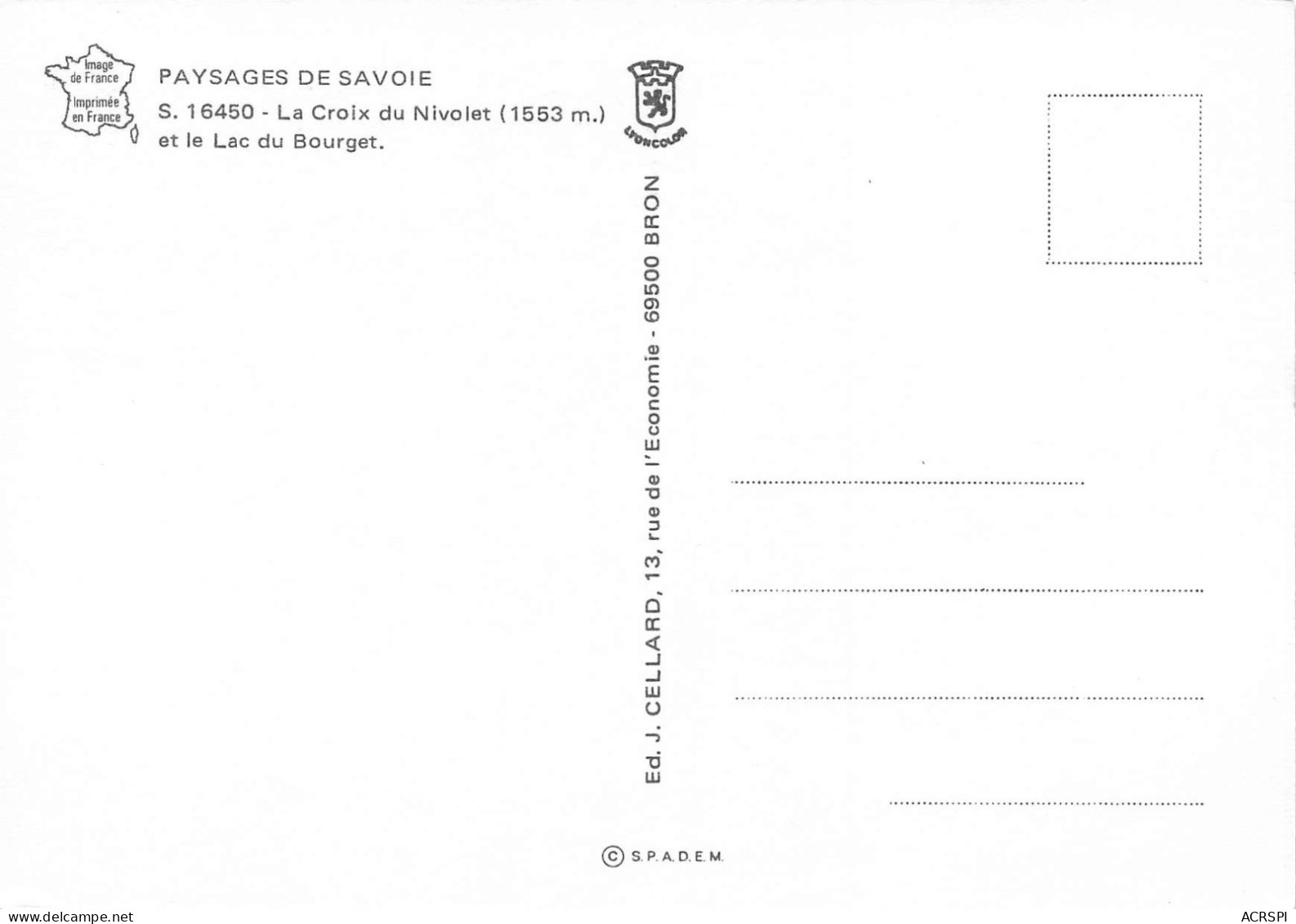 73 La Croix Du Nivolet Dominant Chambery Et Challes Les Eaux LA FECLAZ (Scan R/V) N° 30 \MS9044 - Chambery