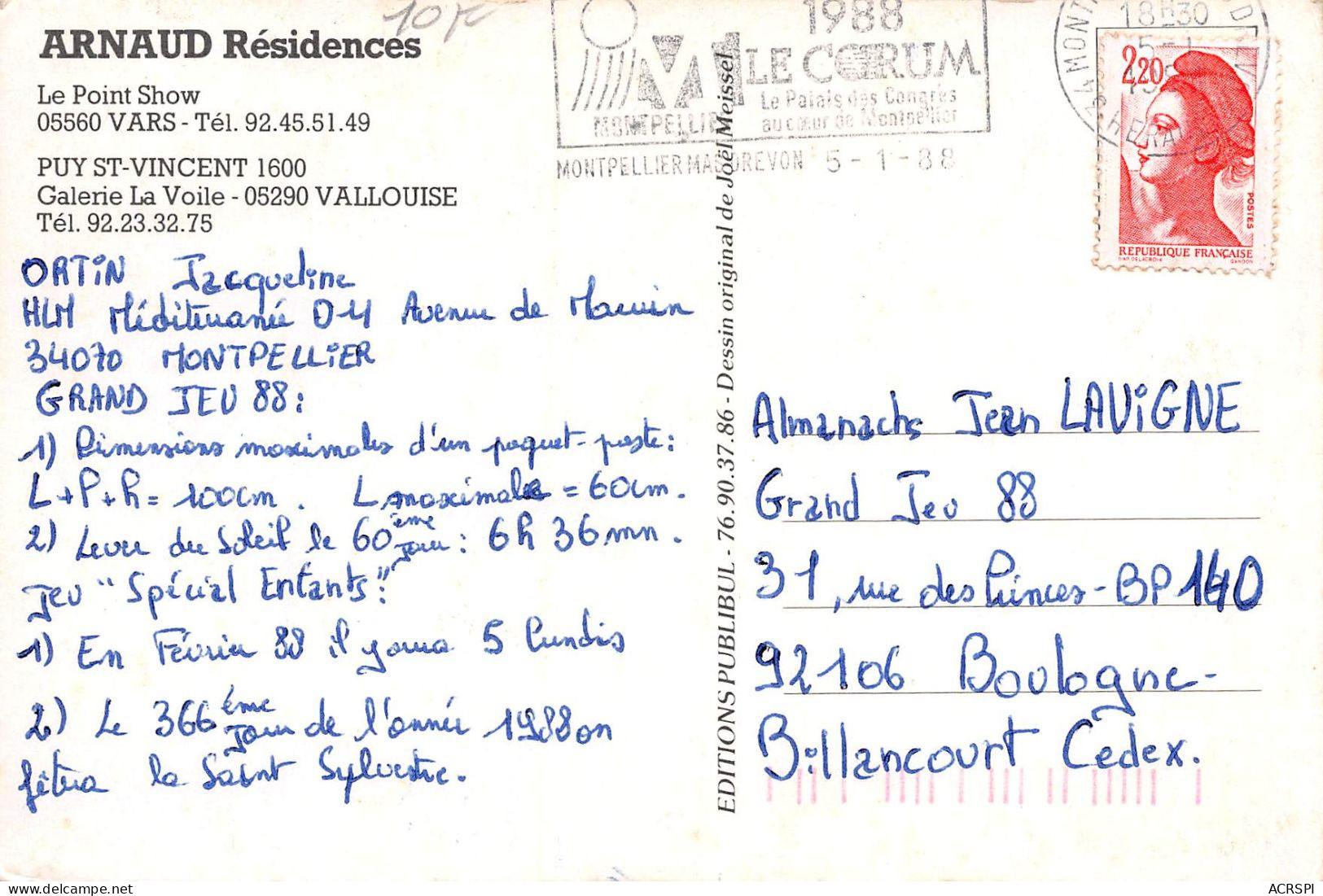 05 VARS-les-CLAUX ARNAUD Résidences Puy St Vincent Et Vallouise (Scan R/V) N° 22 \MS9056 - Guillestre