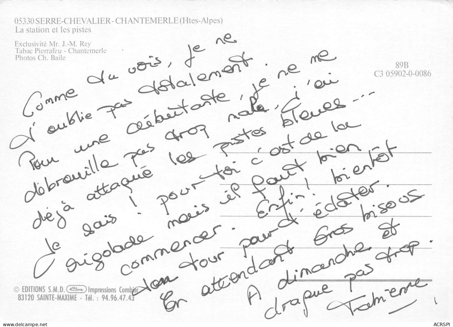 05 SERRE-CHEVALIER CHANTEMERLE Les Chalets Et Les Pistes (Scan R/V) N° 45 \MS9055 - Serre Chevalier