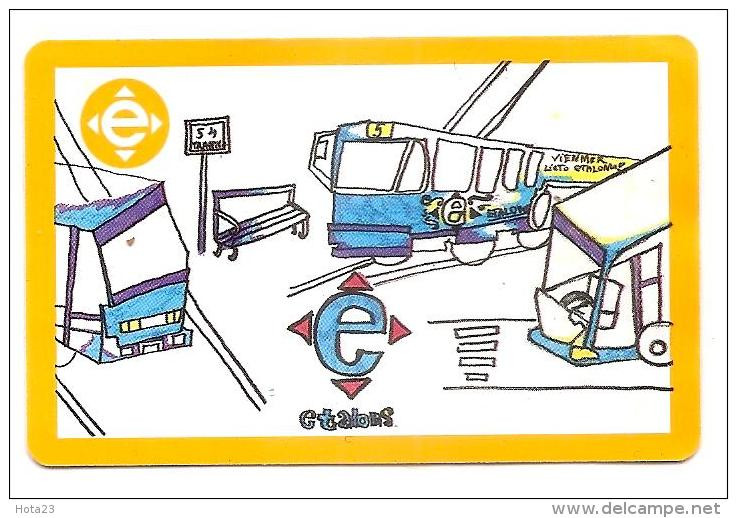 (!) 2012 Riga Latvia Public Transport  2013 - Elektron Ticket  Train,bus , Trolybuss - CHILDREN Drawing - Europe