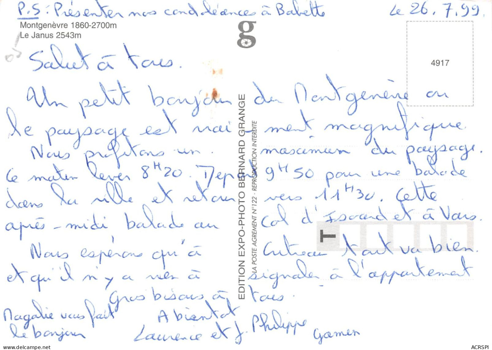 05 MONTGENEVRE Le Janus (Scan R/V) N° 34 \MS9067 - Gap