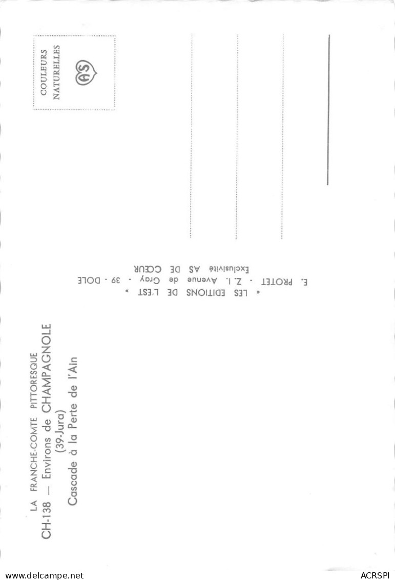 39 CHAMPAGNOLE Cascade à La Perte De L'Ain (Scan R/V) N° 13 \MS9083 - Champagnole