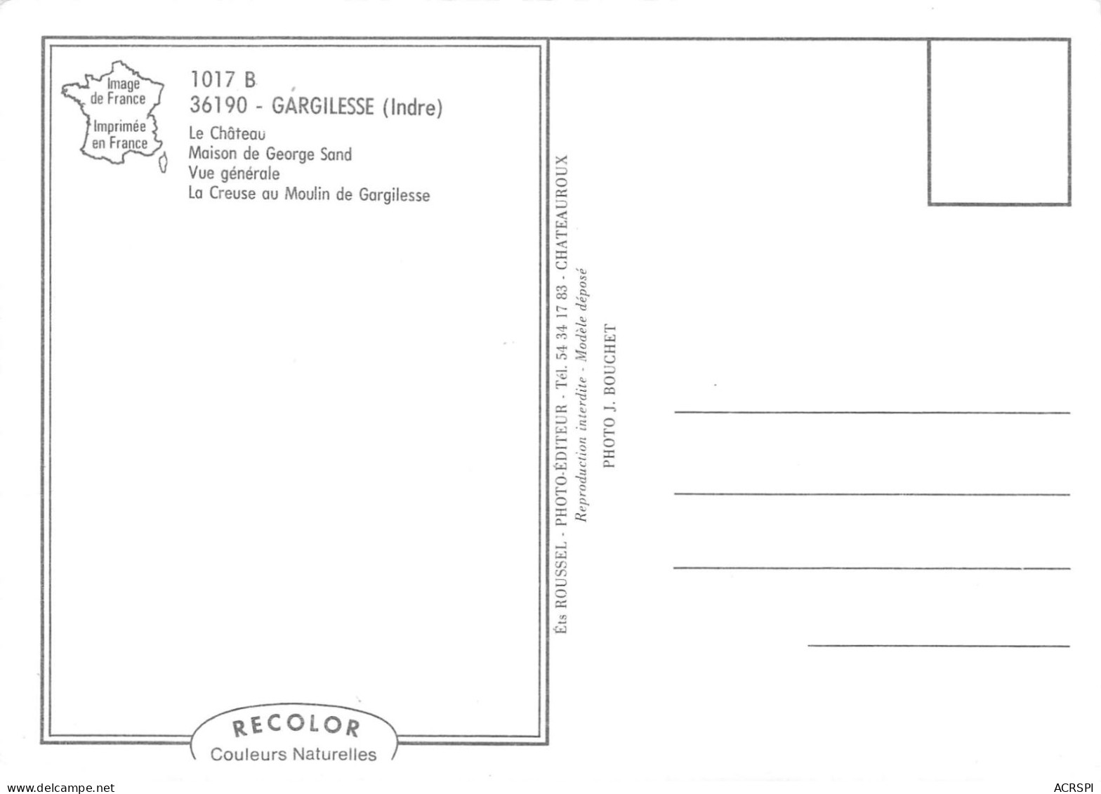 36 GARGILESSE Multivue Carte Vierge Non Circulée (Scan R/V) N° 6 \MS9083 - Chateauroux