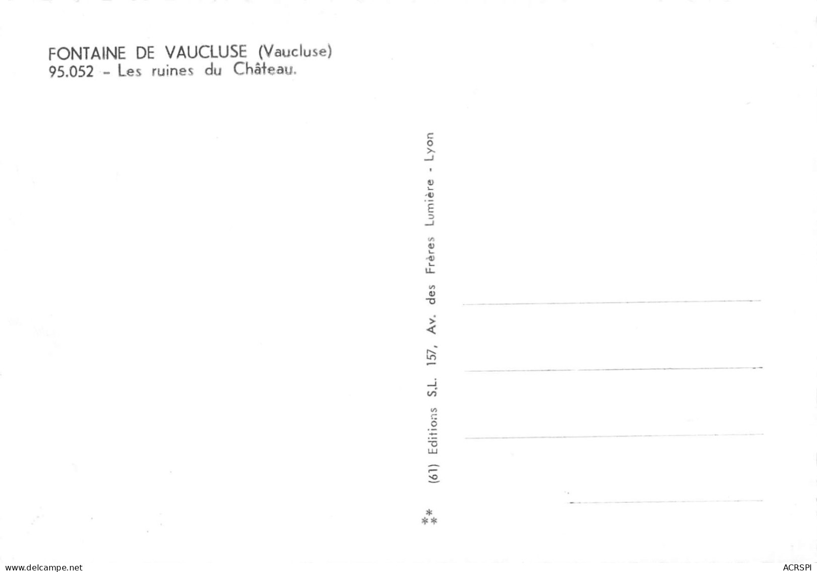 84 Fontaine-de-Vaucluse Les Ruines Du Chateau (Scan R/V) N° 6 \MS9079 - L'Isle Sur Sorgue