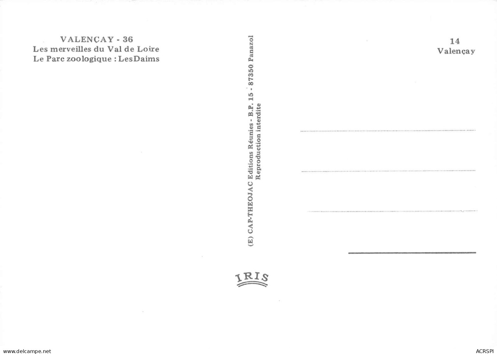 36 VALENCAY Lot De 19 Cartes Vierges Non Circulées (Scan R/V) N° 2 \MS9083 - Chateauroux