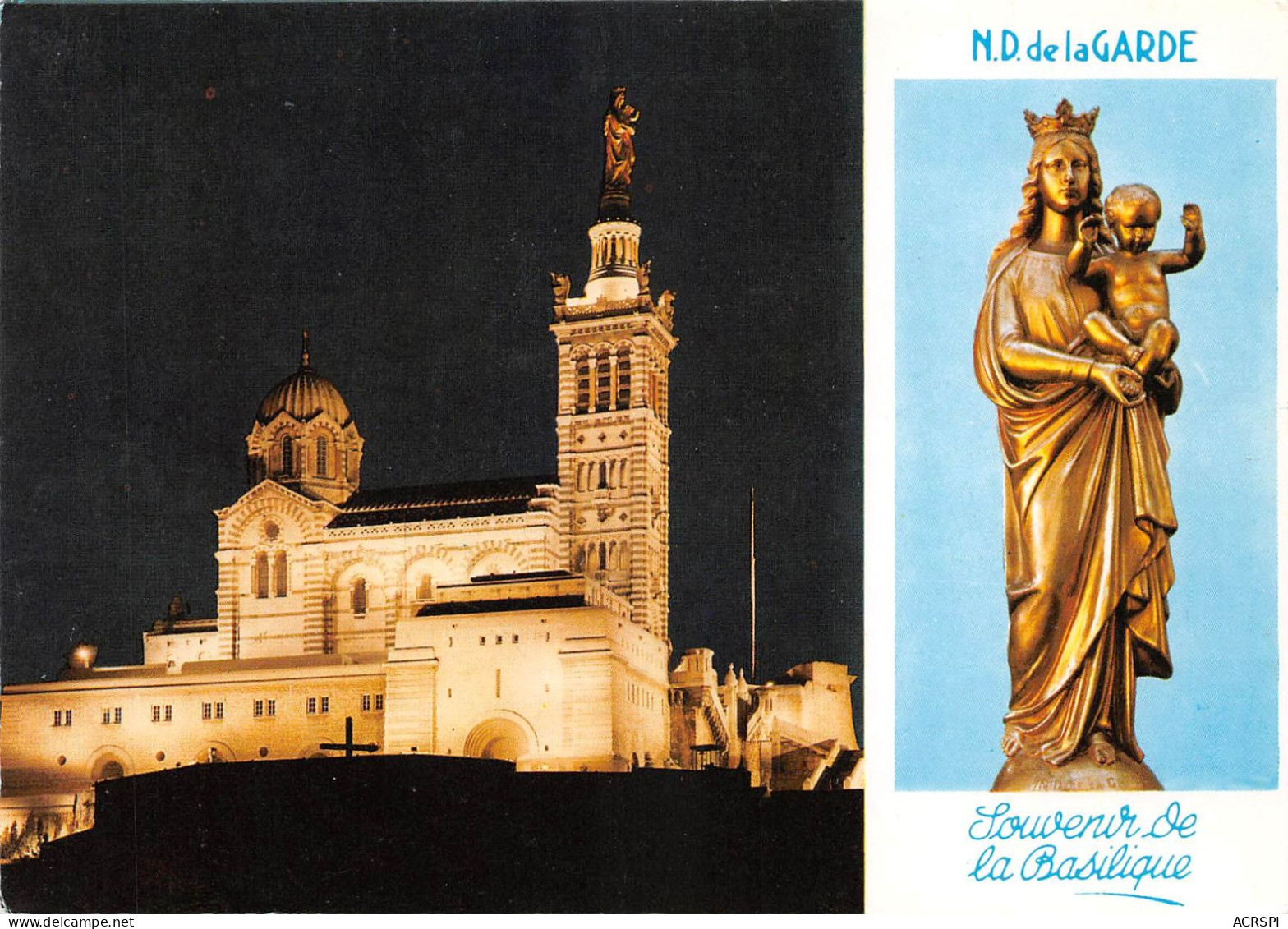 13 MARSEILLE La Basilique (Scan R/V) N° 13 \MS9092 - Notre-Dame De La Garde, Aufzug Und Marienfigur