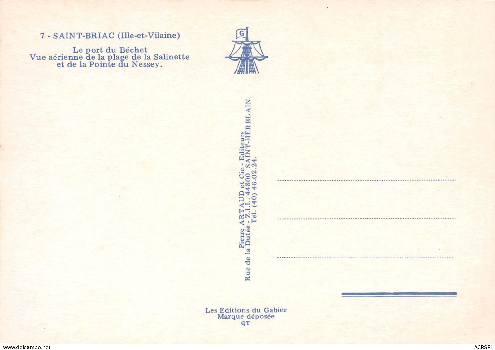35 SAINT-BRIAC Le Port Du Béchet Carte Vierge Non Circulé (Scan R/V) N° 85 \MS9087 - Saint-Briac