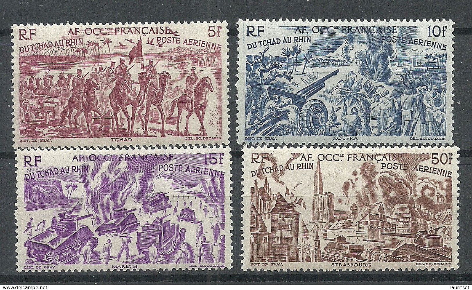 AFRIQUE OCCIDENTALE FRANCAISE 1946 Michel 28  -30 & 33 Du Tschad Au Rhin * - Unused Stamps