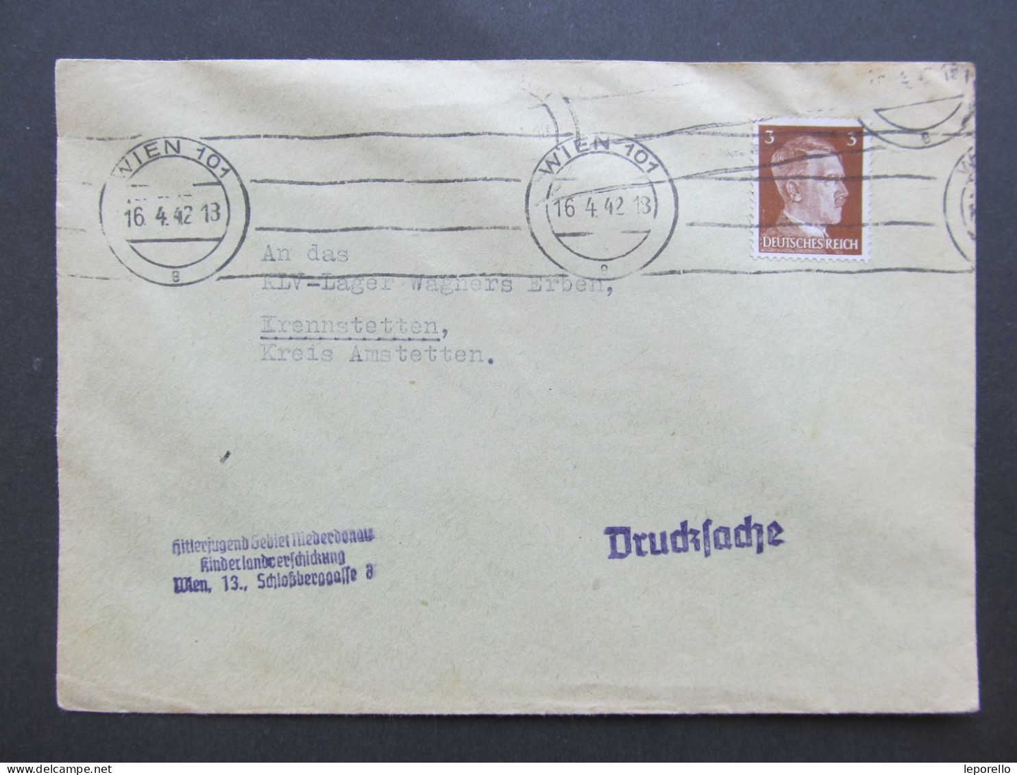 BRIEF  Wien KLV Lager Krennstetten Amstetten Hitlerjugend 1942  /// D*59524 - Lettres & Documents