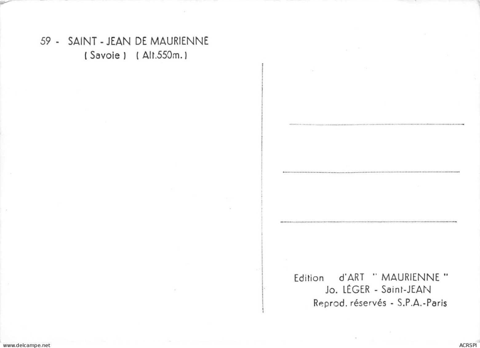 73 Saint-Jean-de-Maurienne Vue Générale éd Jo.LEGER   (scan R/V) 1 \PC1205 - Saint Jean De Maurienne