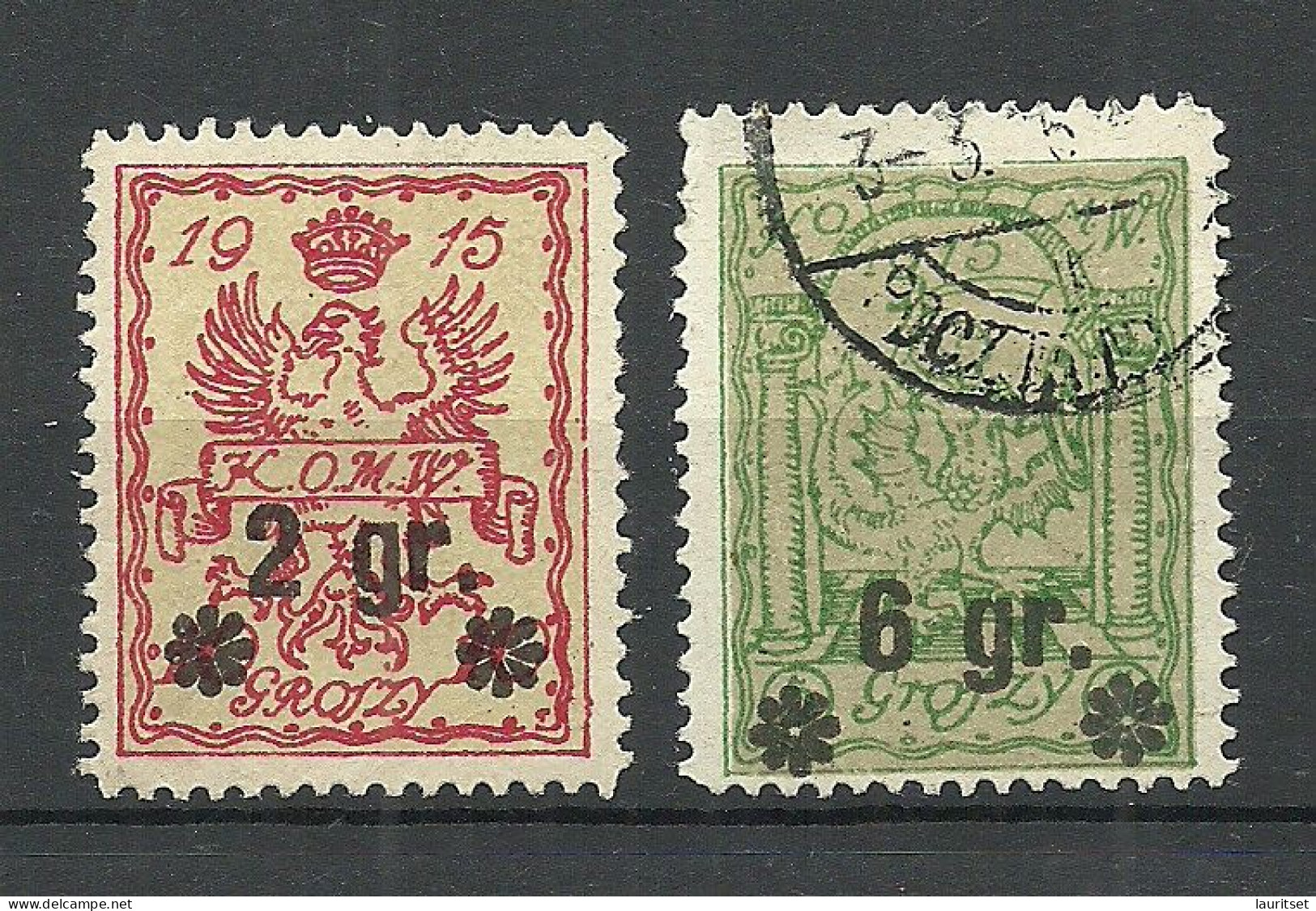 POLEN Poland 1915 Stadtpost Warschau Michel 9 - 10 */o - Used Stamps