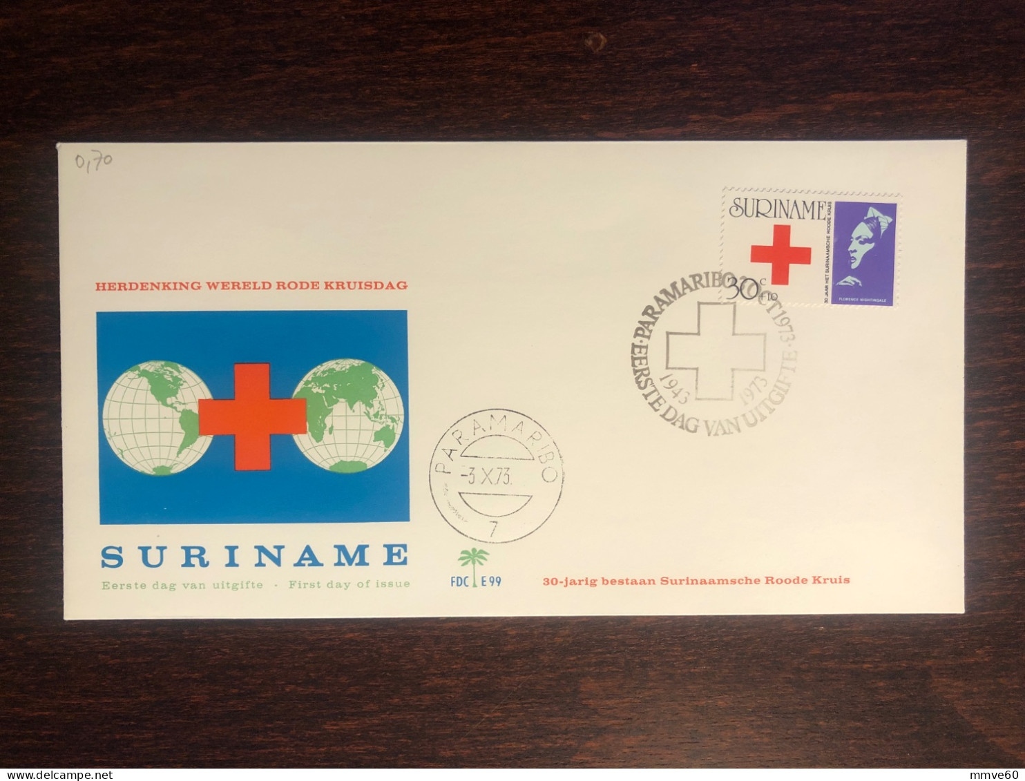 SURINAM FDC COVER 1973 YEAR  RED CROSS F. NIGHTINGALE HEALTH MEDICINE STAMPS - Surinam