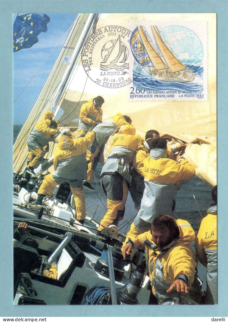 Carte Maximum 1993 - Les Postiers Autour Du Monde - YT 2831 - 50 Cherbourg - 1990-1999