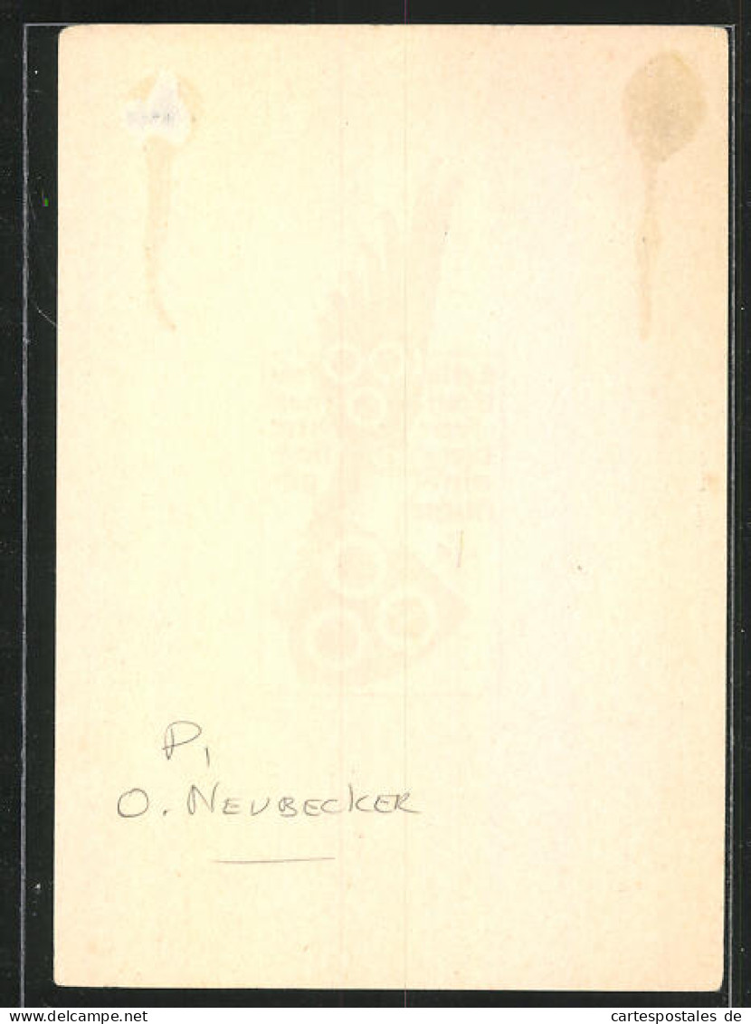 Exlibris Von O. Neubecker Für Bernhard Freiherr Von Hoyningen-Huene, Wappen Mit Ritterhelm  - Exlibris