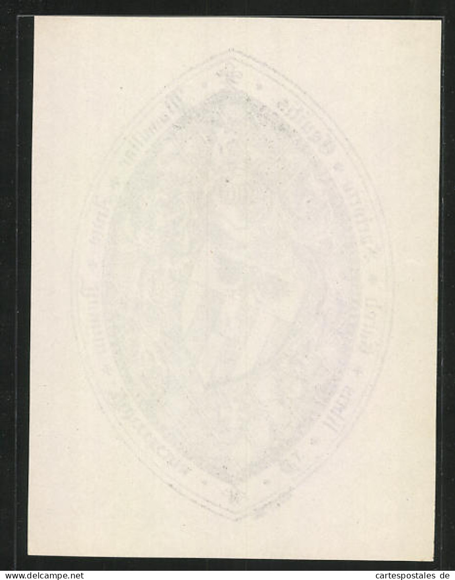 Exlibris Karoli Sartorin Equitis Wassiliae, Wappen Mit Adler Und Ritterhelm  - Bookplates