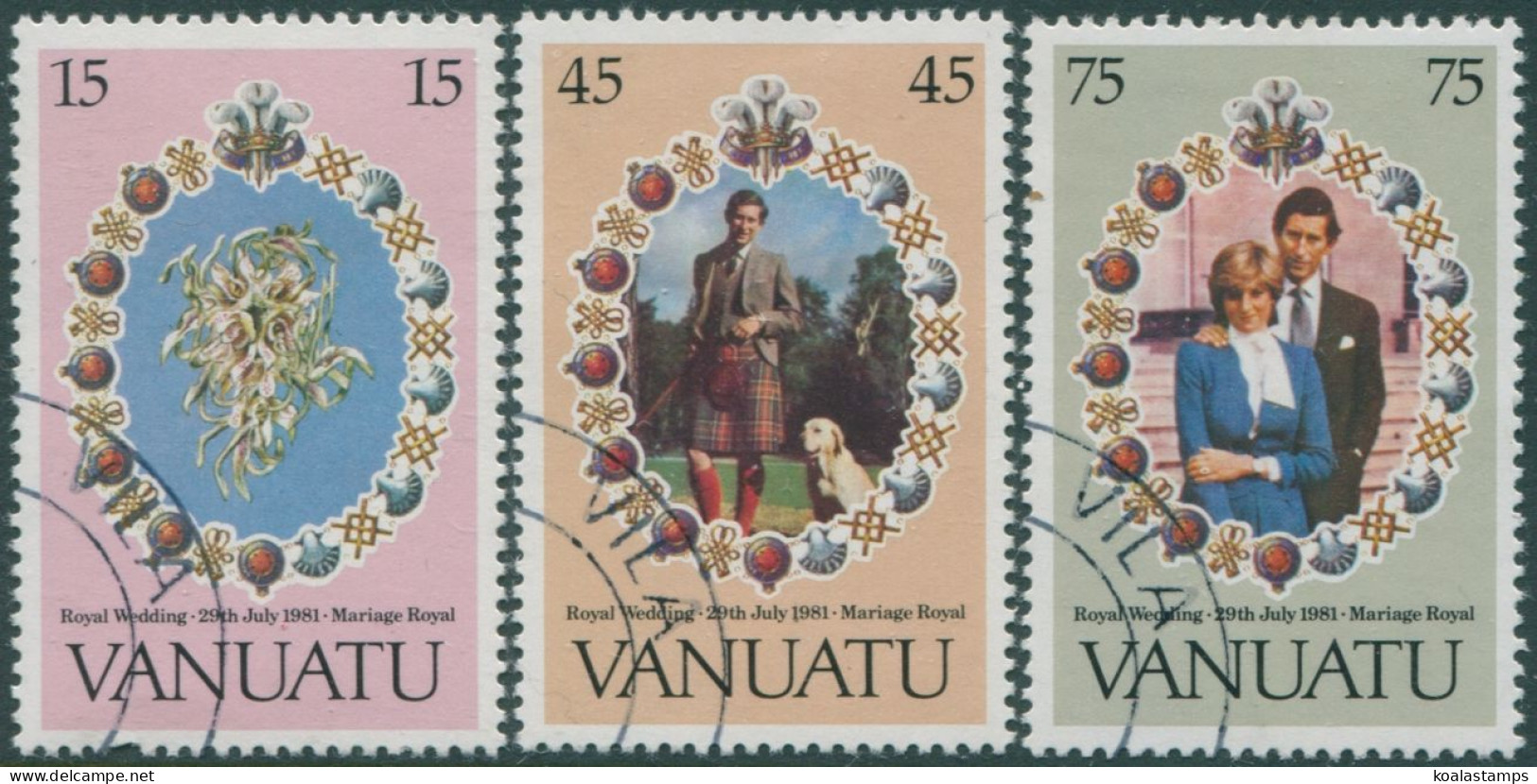 Vanuatu 1981 SG315-317 Royal Wedding Set FU - Vanuatu (1980-...)