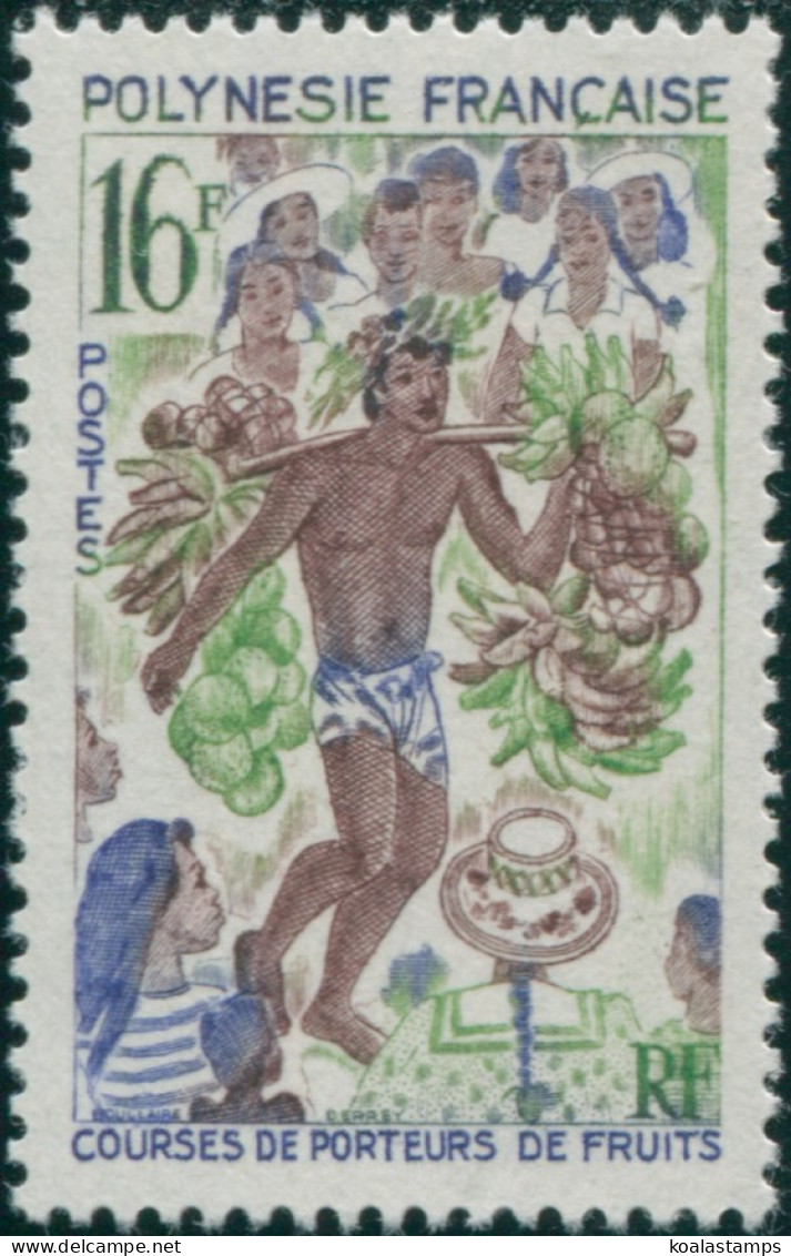 French Polynesia 1967 Sc#231,SG71 16f Fruit Porters Race MNH - Sonstige & Ohne Zuordnung