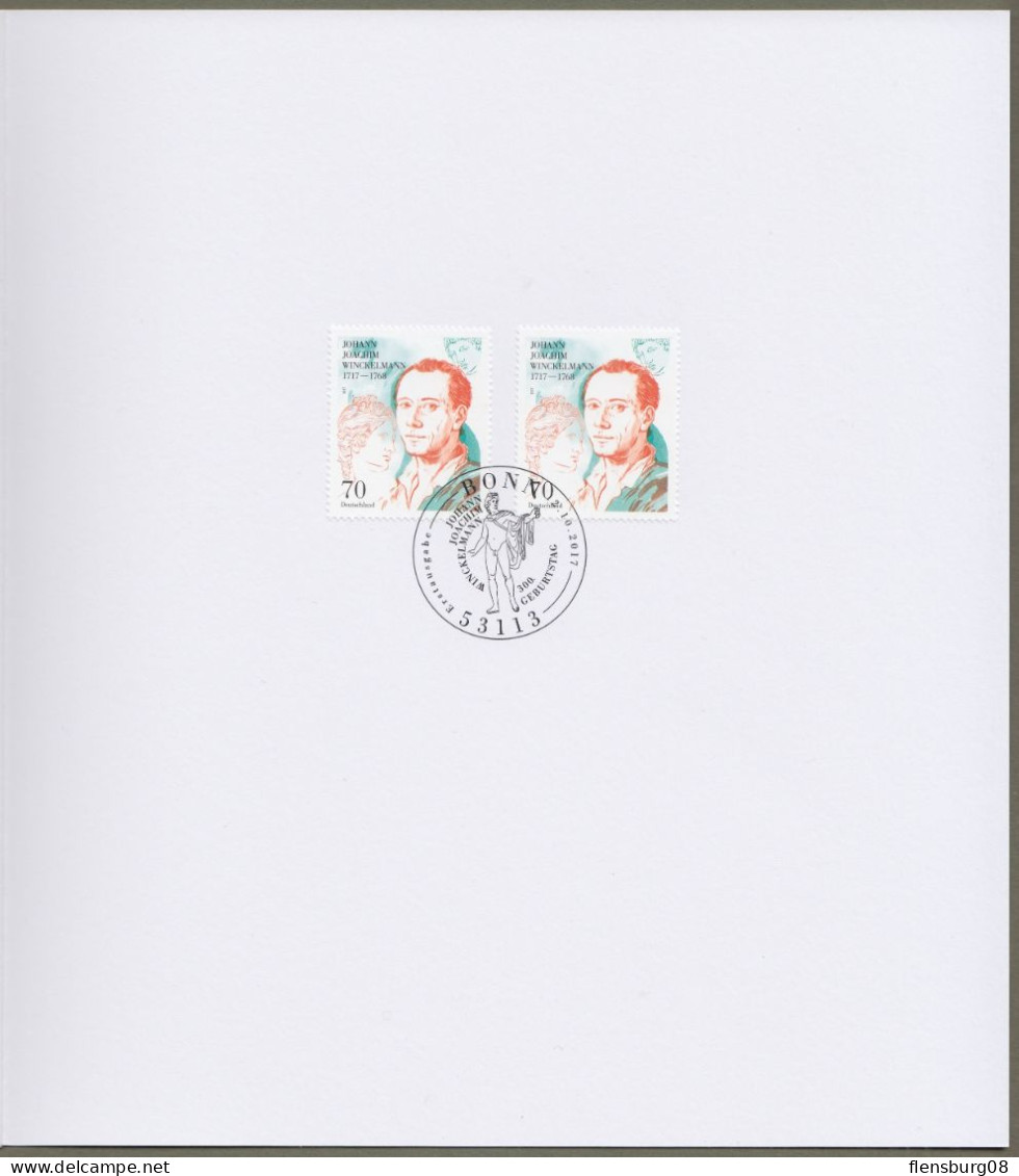 Bund: Minister Card - Ministerkarte Typ VIII, Mi-Nr. 3338: " 300. Geburtstag Von Johann Joachim Winckelmann " RR X - Lettres & Documents
