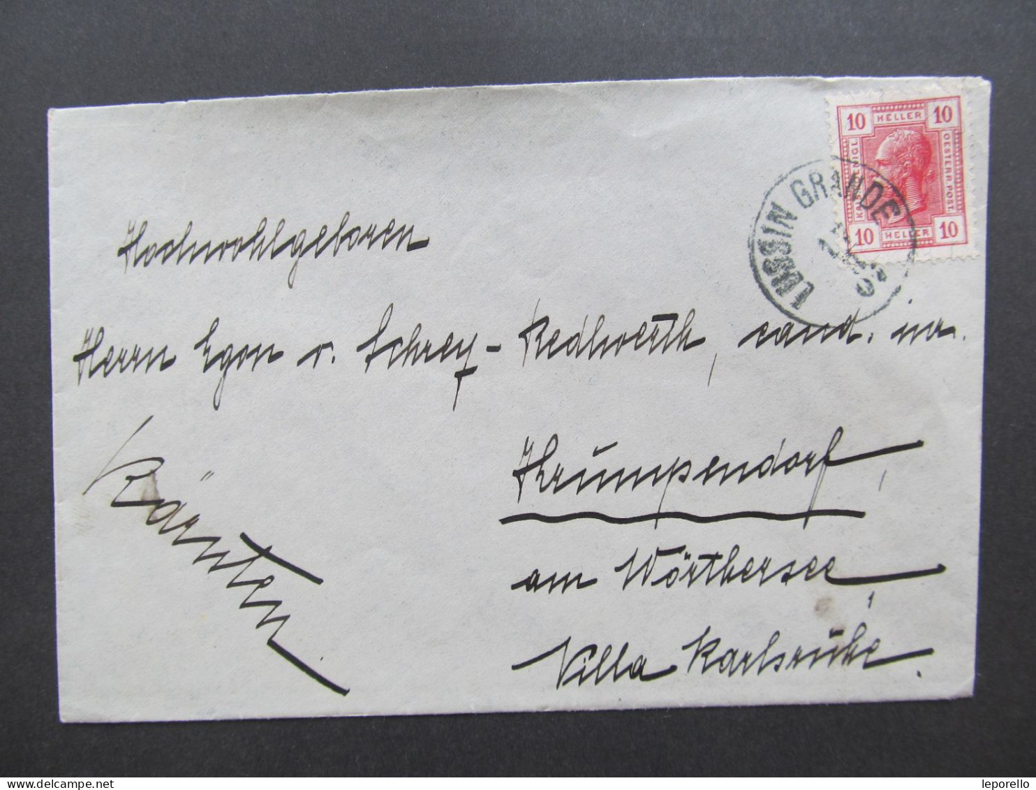 BRIEF Lussingrande - Krumpendorf 1907 SCHREY Von . Redlwerth Croatia /// D*59530 - Cartas & Documentos