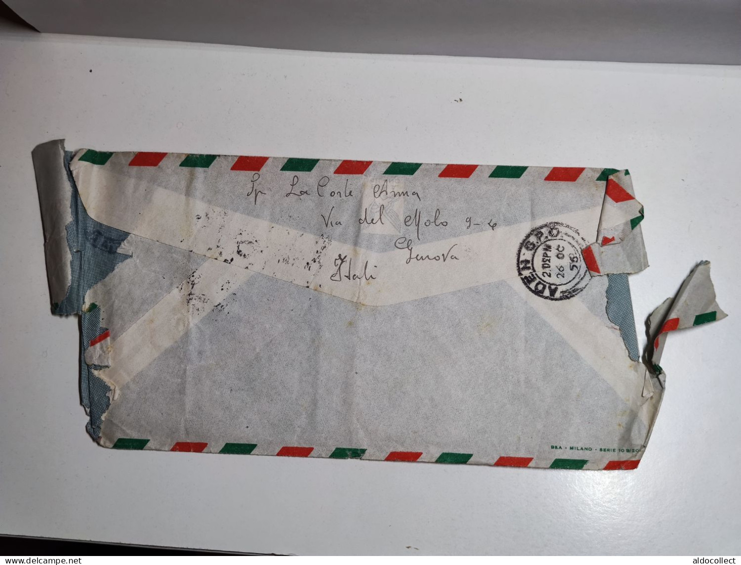Lettera Via Aerea Da Genova Per Aden Del 1956 - Luchtpost