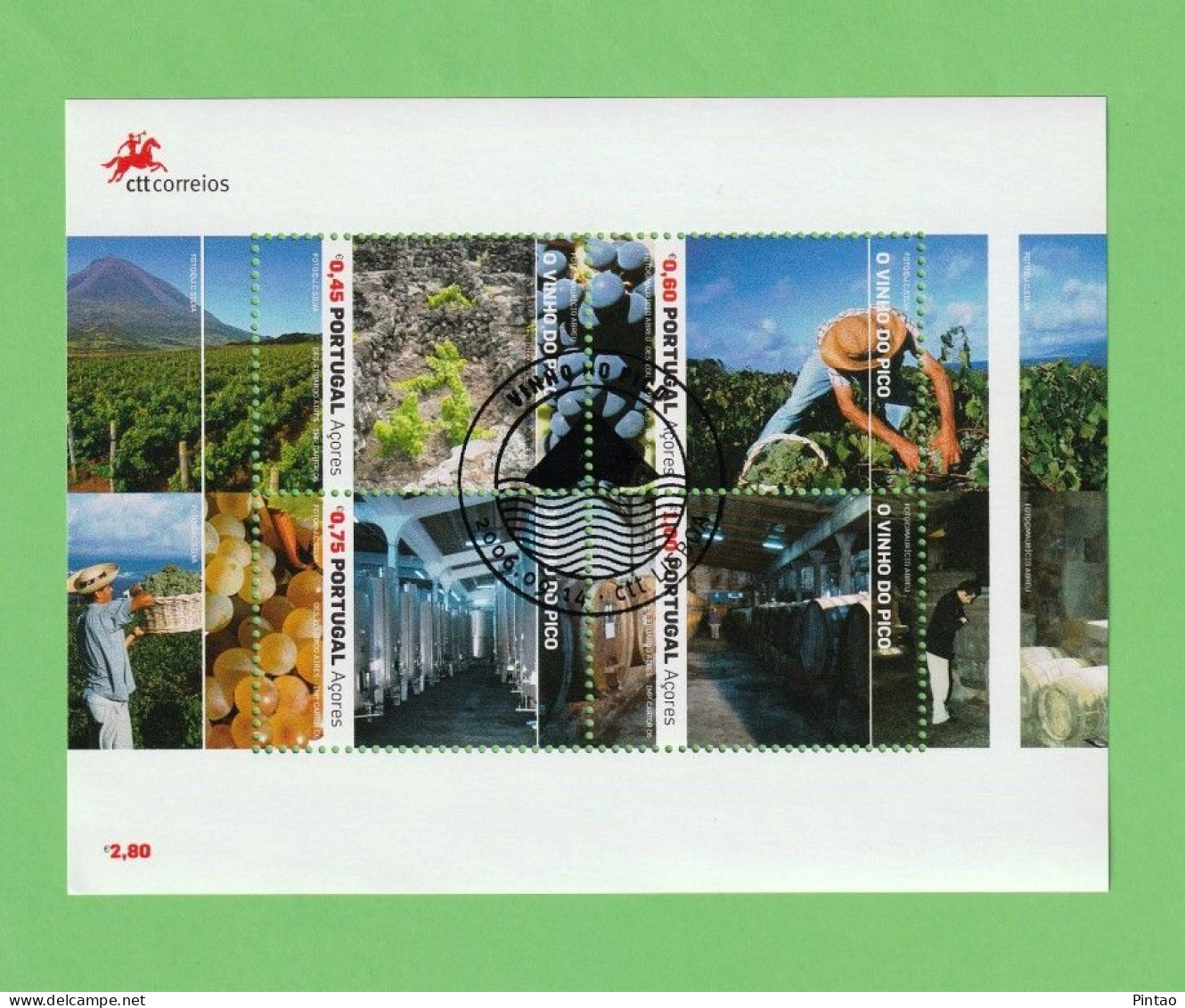 PTB1639- PORTUGAL (AÇORES) 2006 Nº 344 (selos 3467_ 70)- CTO - Blocks & Kleinbögen