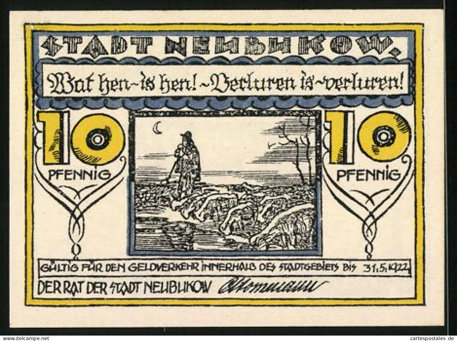 Notgeld Neubukow, 10 Pfennig, Hirte Mit Seinen Schafen  - [11] Local Banknote Issues