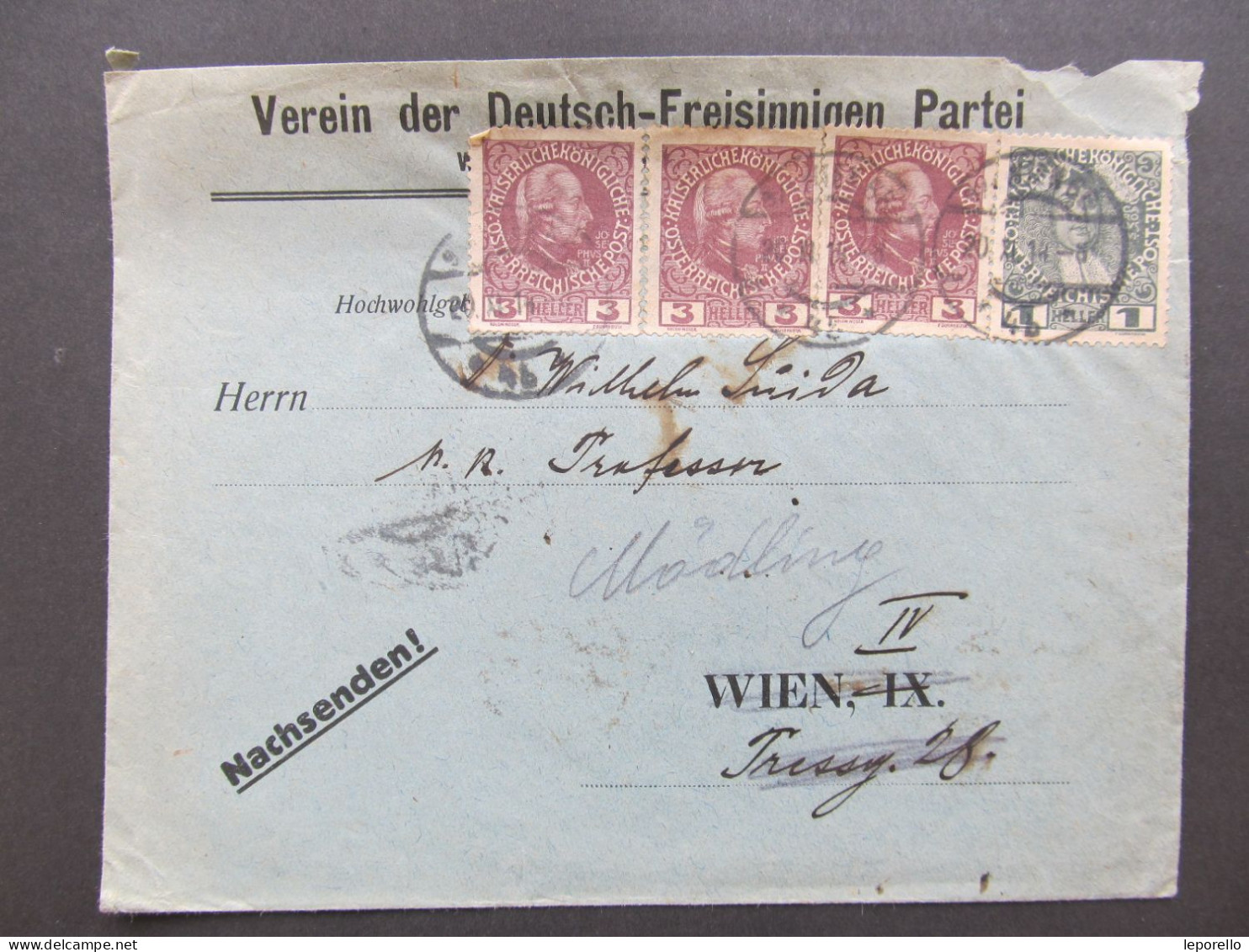BRIEF Wien Deutsche Freisinnigen Partei 1914 Wilhelm Suida   /// D*59532 - Briefe U. Dokumente