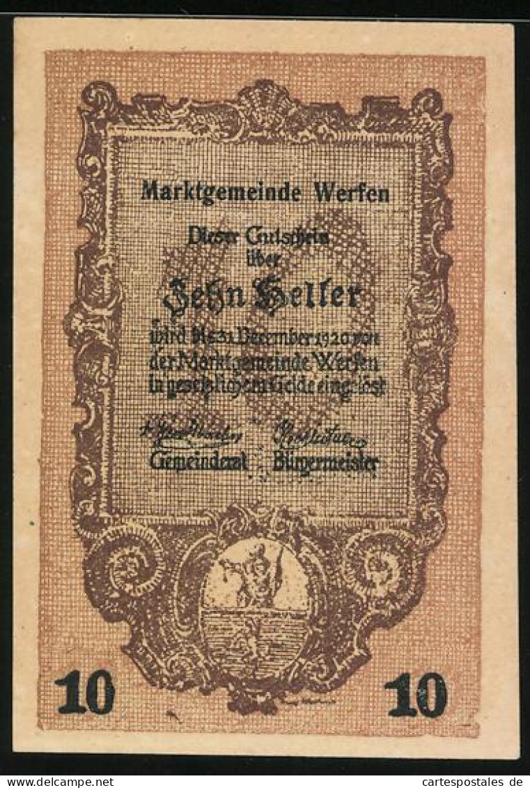 Notgeld Werfen, 10 Heller, Burg Hohen Werfen  - Austria